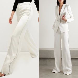 Veronica beard millicent crystal embellished wide leg trouser pant